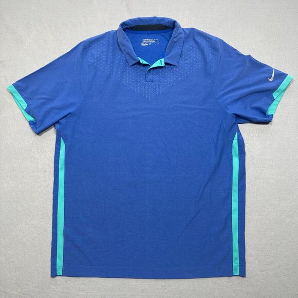 Nike Golf Tour Performance Polo Men XL Blue‎ Dri-FIT Short Sleeve Ventilated - Picture 1 of 12